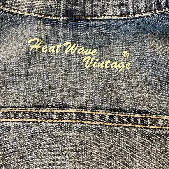 HEAT WAVE VINTAGE BRAND CROPPED JEAN JACKET - Picture 10 of 15